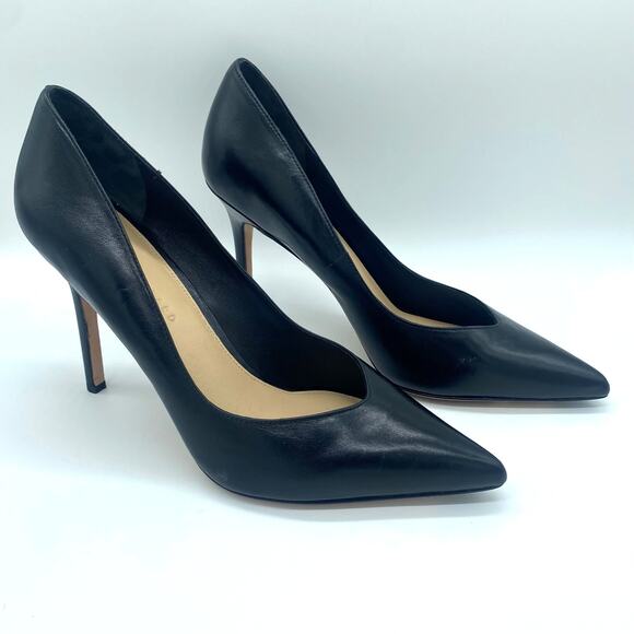 Veronica Beard Women's size 10 Lisa Black Leather Pointed Toe Pumps Heels - Picture 1 of 9